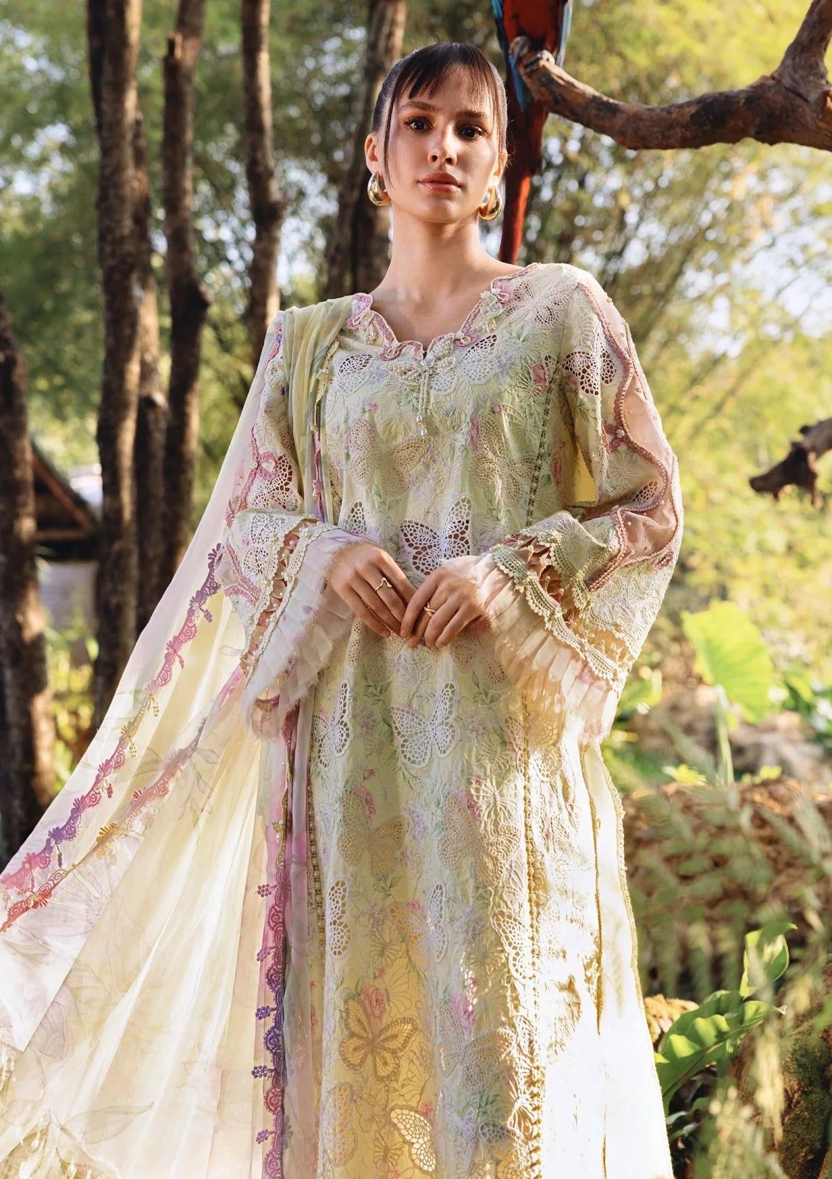 MARIA.B Lawn Embroidered & Printed 3 Piece Dress