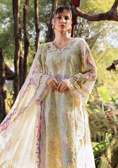 MARIA.B Lawn Embroidered & Printed 3 Piece Dress
