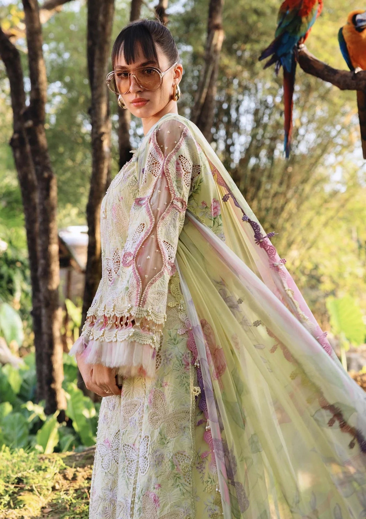 MARIA.B Lawn Embroidered & Printed 3 Piece Dress