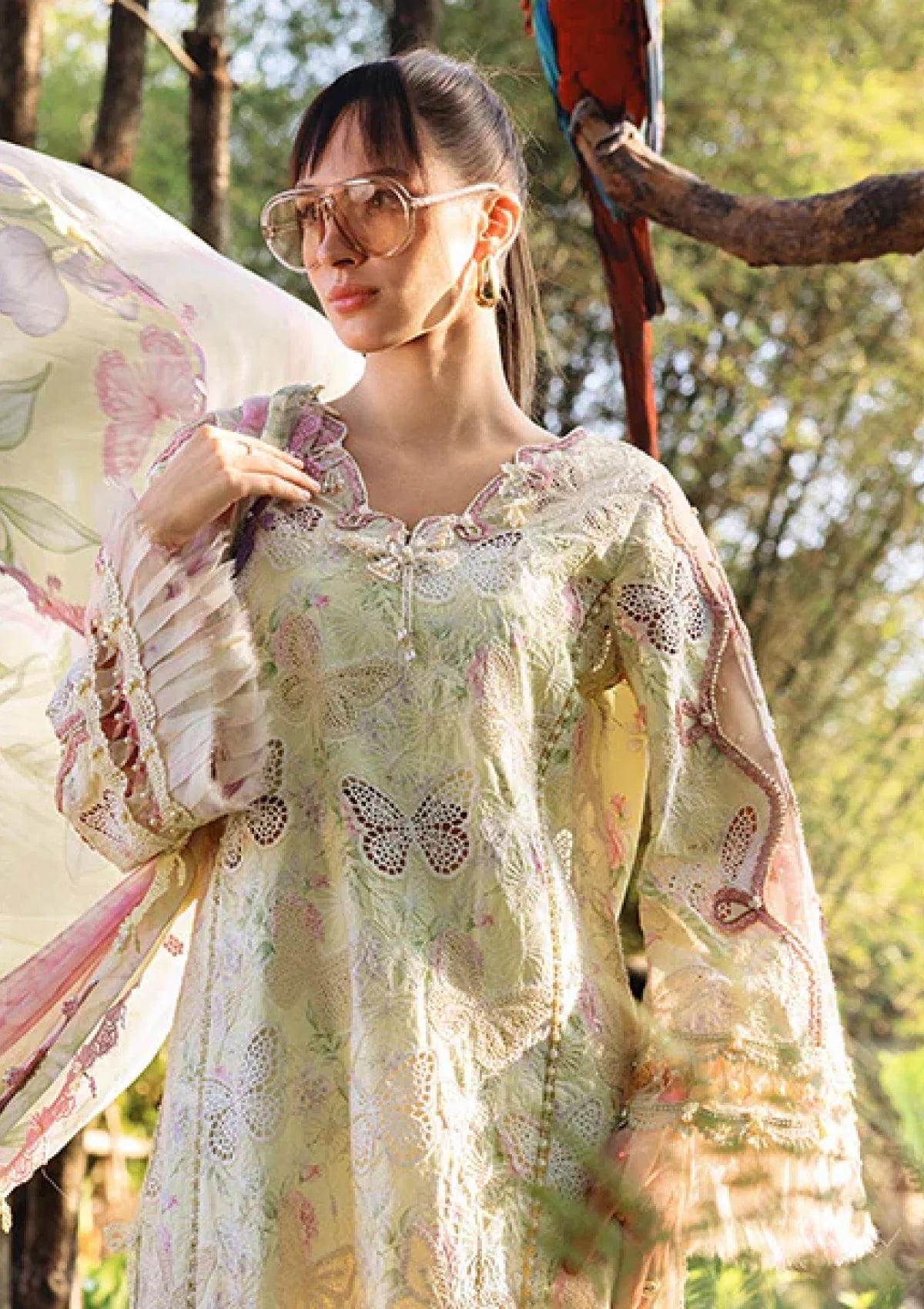 MARIA.B Lawn Embroidered & Printed 3 Piece Dress