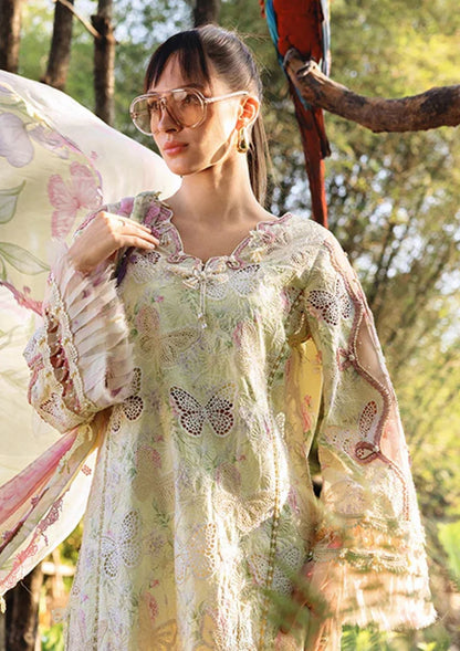 MARIA.B Lawn Embroidered & Printed 3 Piece Dress