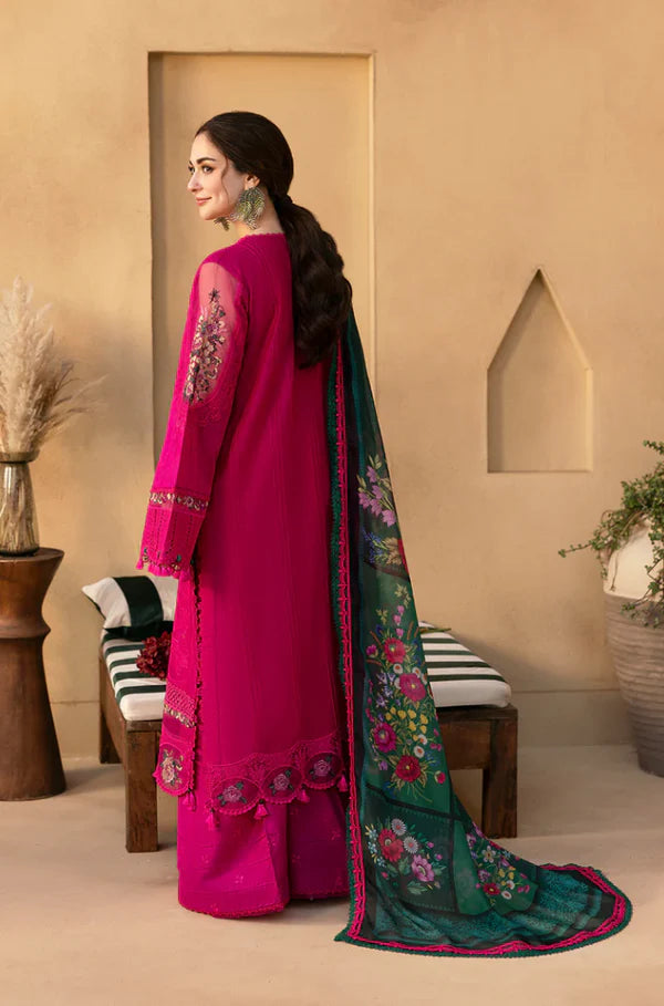 Saira Rizwan 3PC Lawn Embroidered Shirt With Digital Printed Jacquard Dupatta- 4507