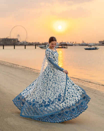 FAIZA SAQLAIN Lawn Embroidered 3 Piece Dress