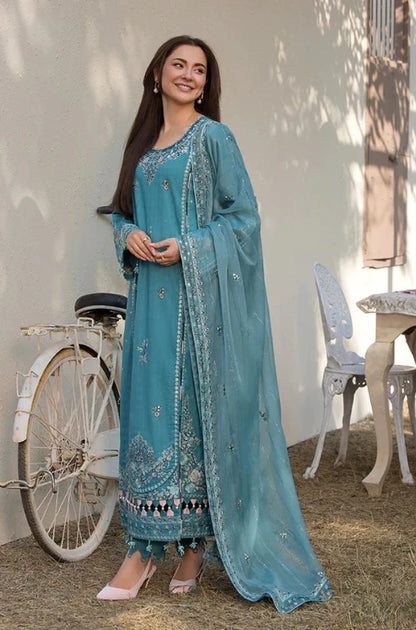 Dhanak-3PC Embroidered Shirt with Chiffon Embroidered Dupatta-3276