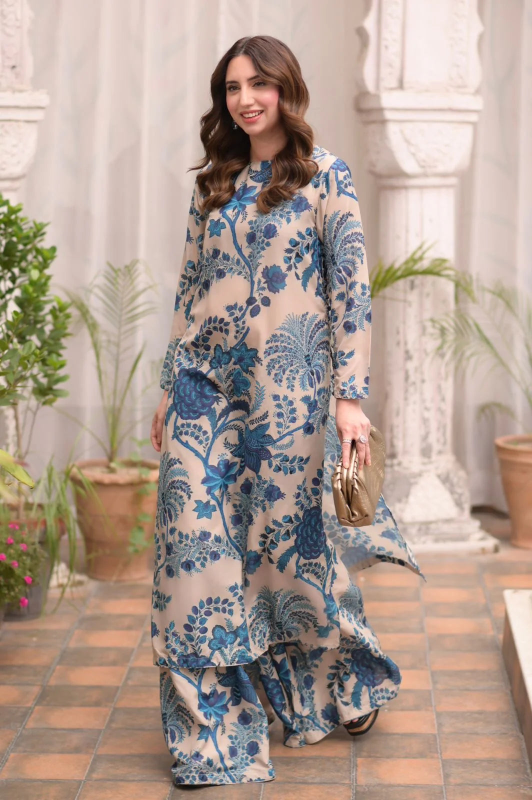ZELLBURY Lawn Embroidered & Printed 3 Piece Dress