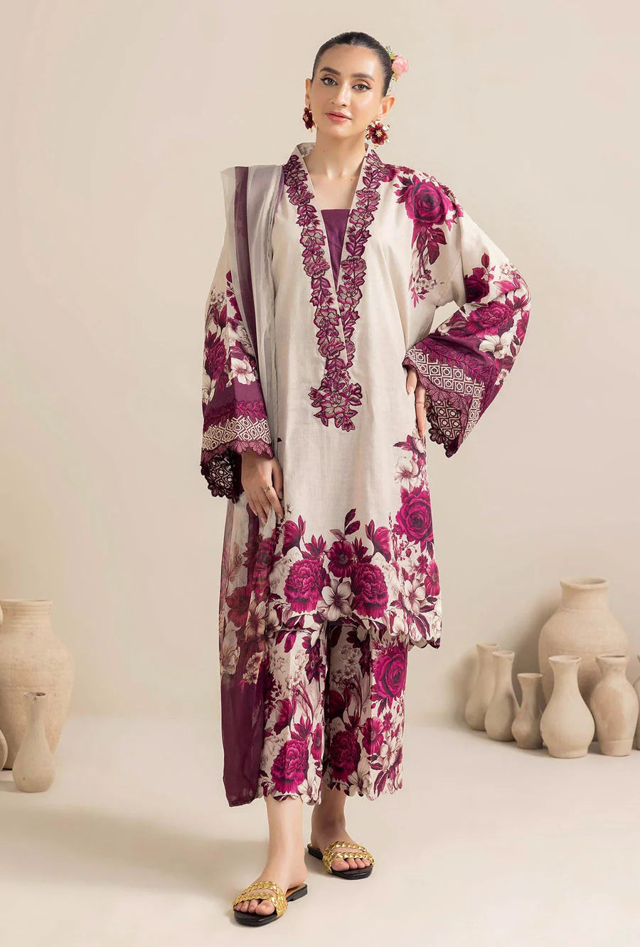 ADAN LIBAS-3PC LAWN PRINTED