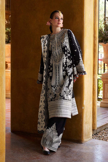 Hussain Rehar 3PC Embroidered Lawn Suit with Printed Cotton Slub Net Dupatta -GA2003