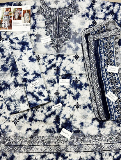 SAPPHIRE EMBROIDERED PRINTED LAWN - 3 PC UNSTITCHED
