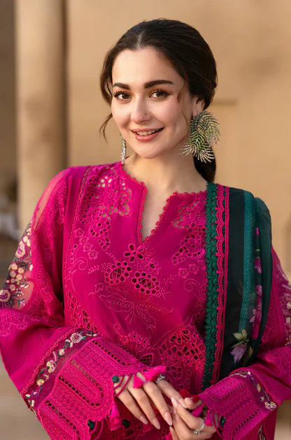 Saira Rizwan 3PC Lawn Embroidered Shirt With Digital Printed Jacquard Dupatta- 4507