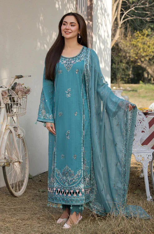 Dhanak-3PC Embroidered Shirt with Chiffon Embroidered Dupatta-3276