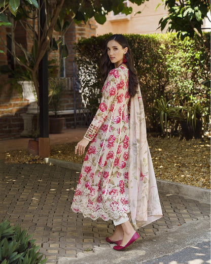 Iznik Embroidered & Printed Lawn 3 Piece Dress - 0674