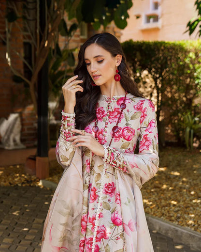 Iznik Embroidered & Printed Lawn 3 Piece Dress - 0674