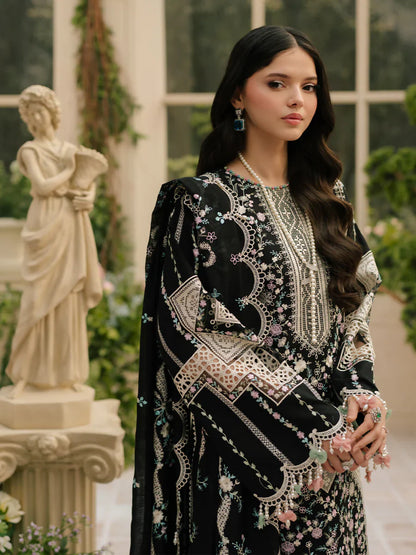 Binilyas Freesia Luxury Lawn Embroidered Unstitched 3-Piece Suit-103 - A
