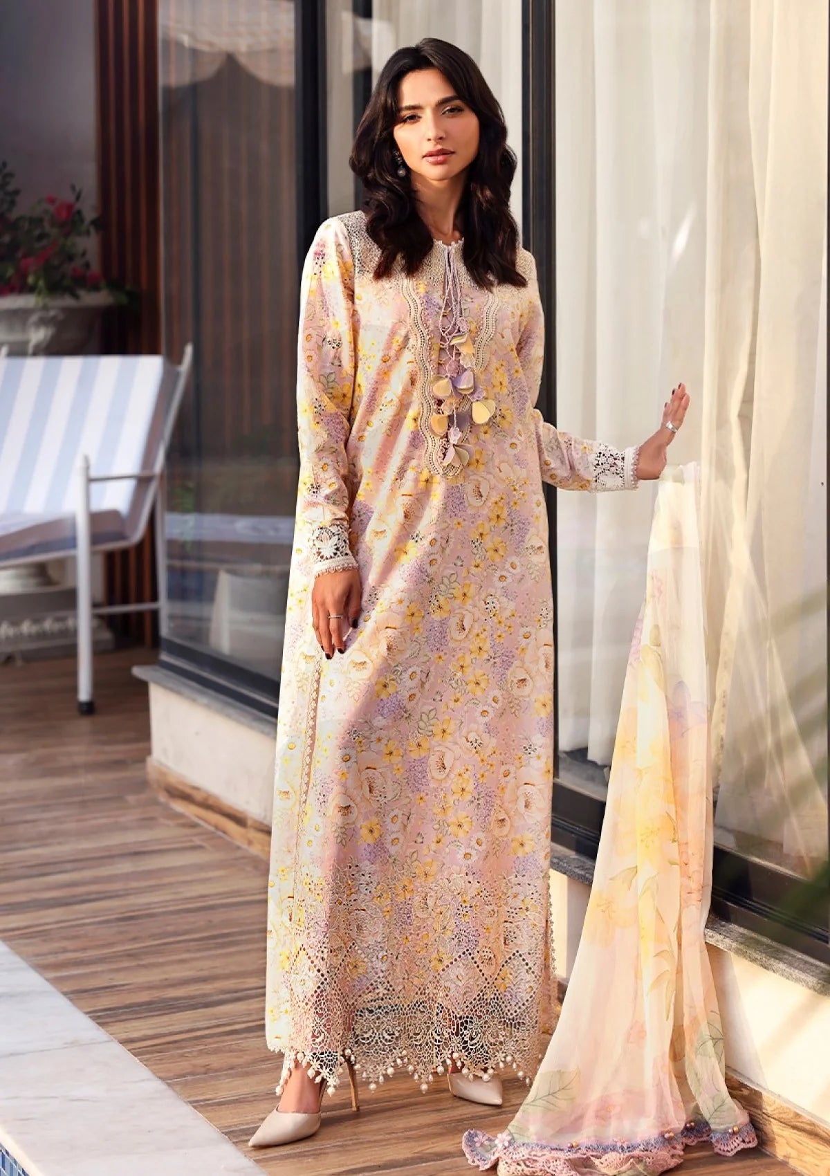 Maria.B Embroidered Printed Lawn 3Pc Unstitched MP#07B