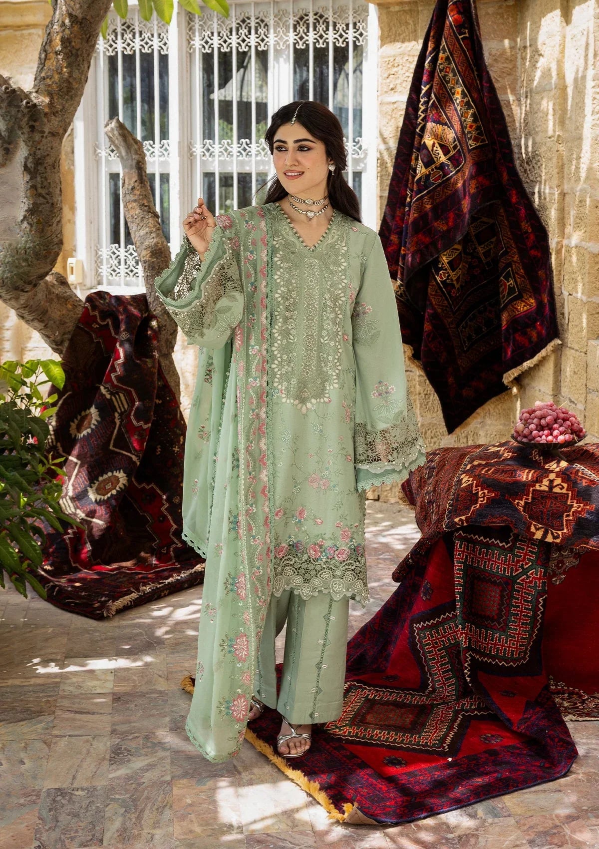 Luxury Dhanak 3 Piece Unstitched Sapphire