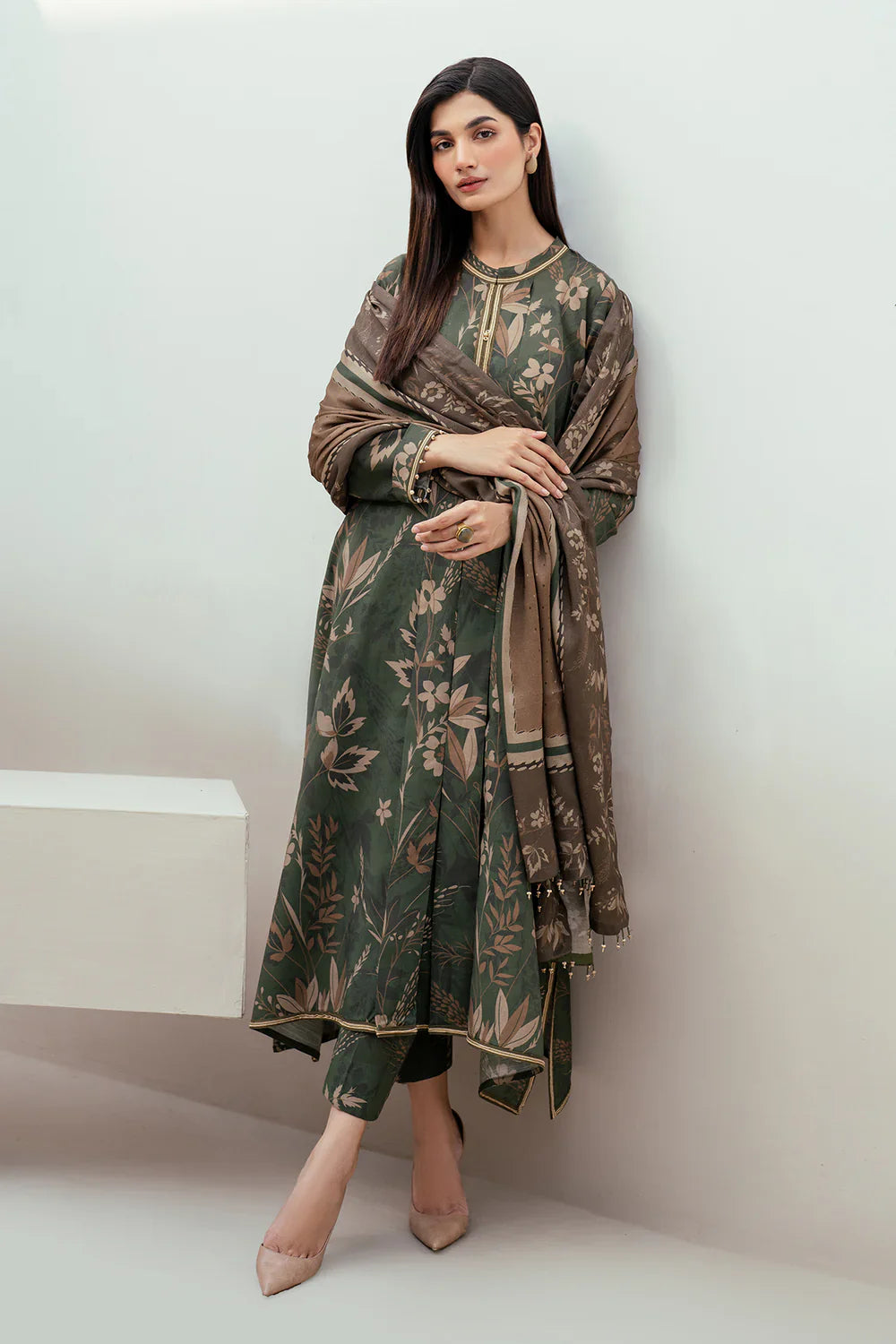 BAROUQE Lawn Embroidered & Printed 3 Piece Dress