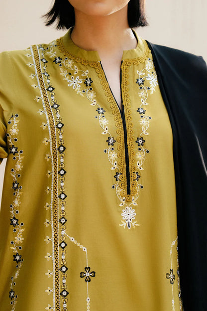 ZARA SHAH JAHAN - 3PC DHANAK EMBROIDERED SHIRT WITH DHANAK EMBROIDERED SHAWL AND TROUSER