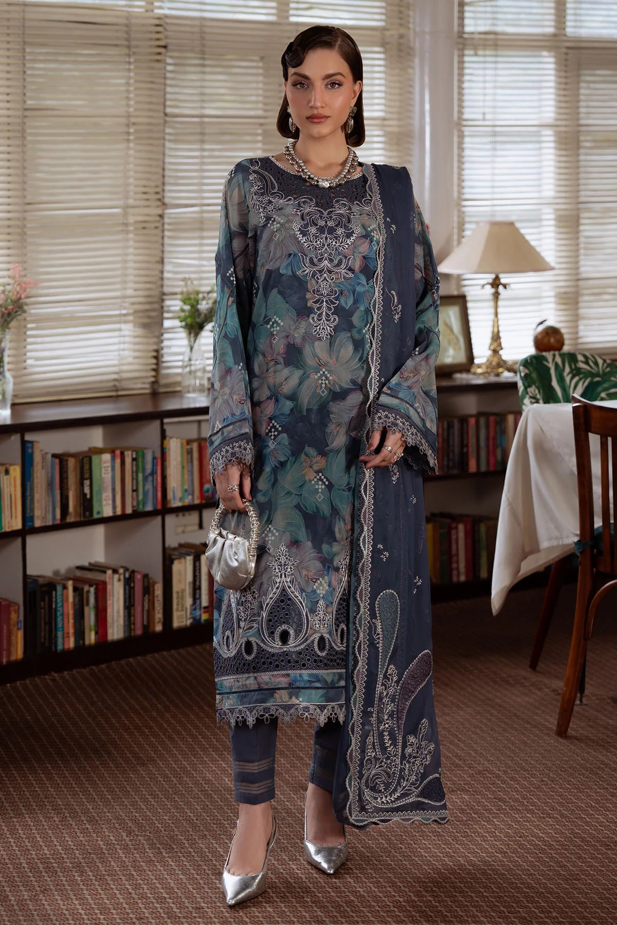 Nureh Embroidered Lawn Unstitched 3Pc Suit NS-162