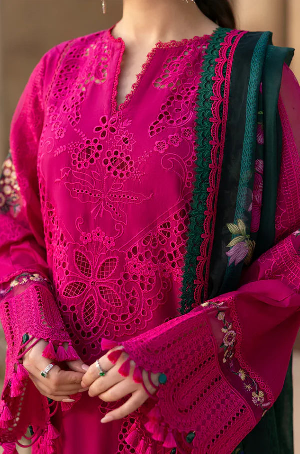 Saira Rizwan 3PC Lawn Embroidered Shirt With Digital Printed Jacquard Dupatta- 4507