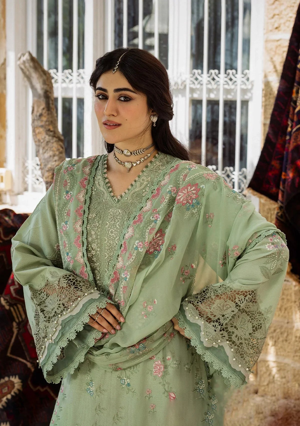 Luxury Dhanak 3 Piece Unstitched Sapphire