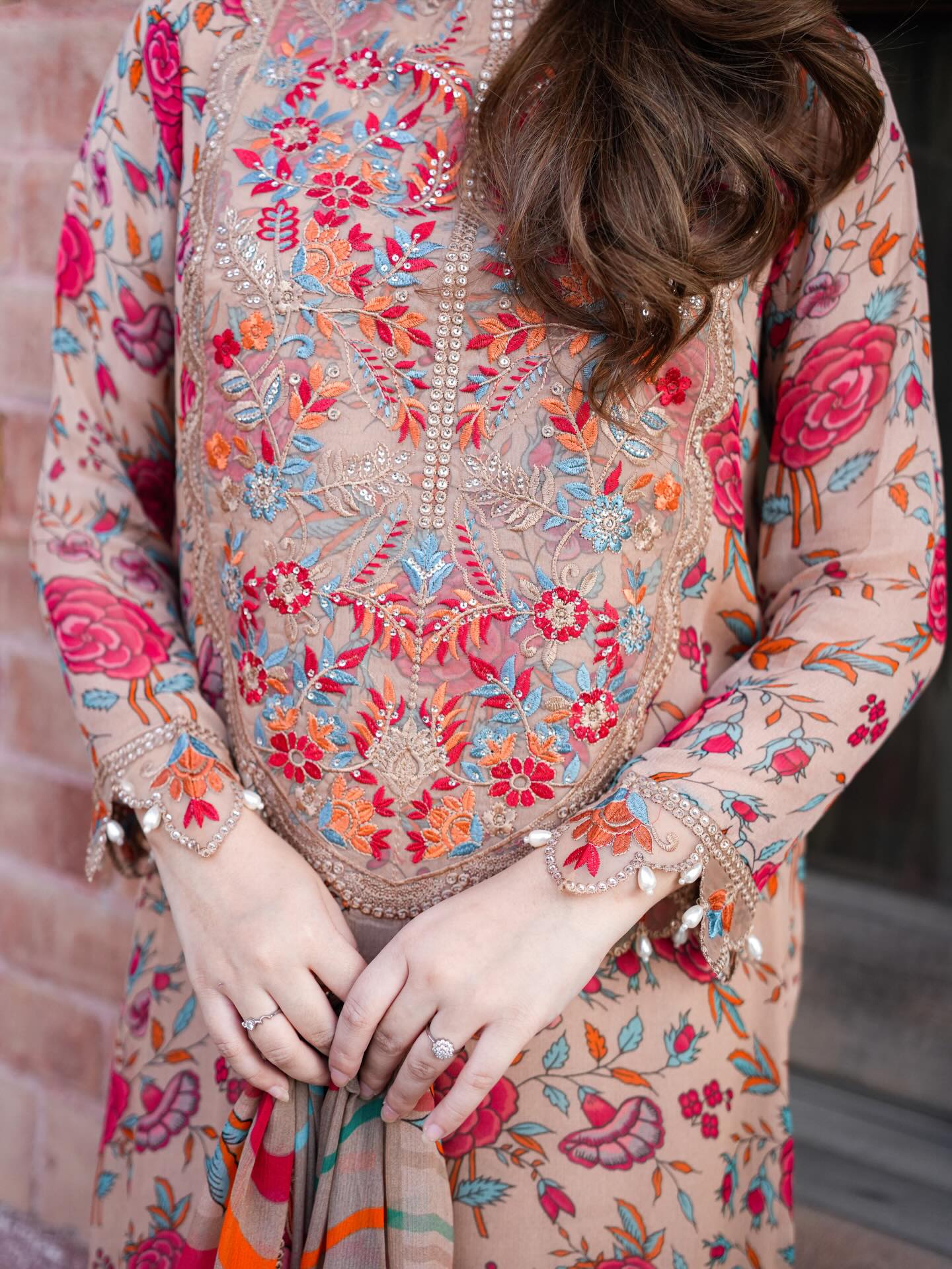 Aneelas Lawn Embroidered & Printed 3 Piece Dress - J2620