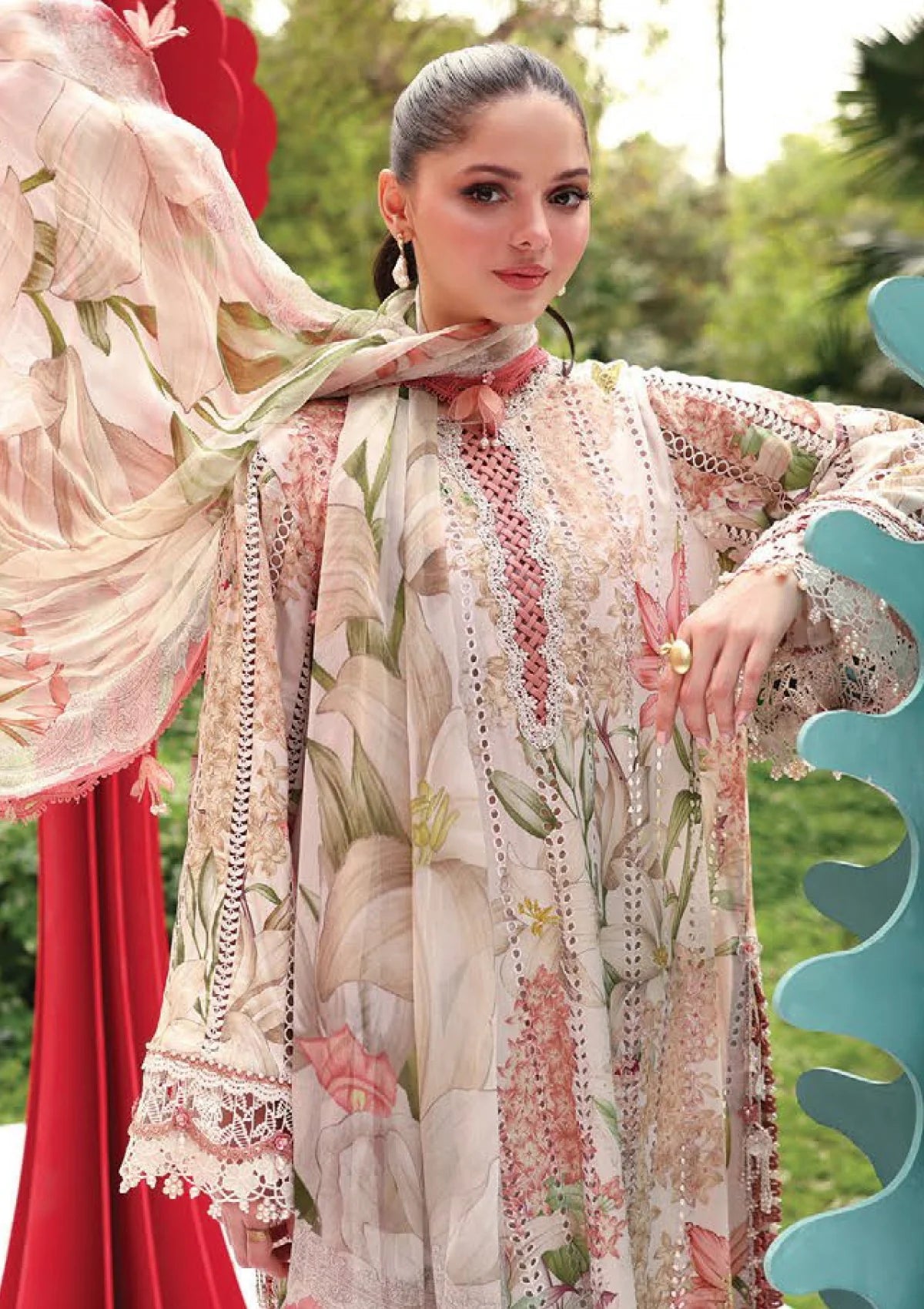 Maria.B MPrints Embroidered Lawn Unstitched 3Pc Suit MPT-3006-A