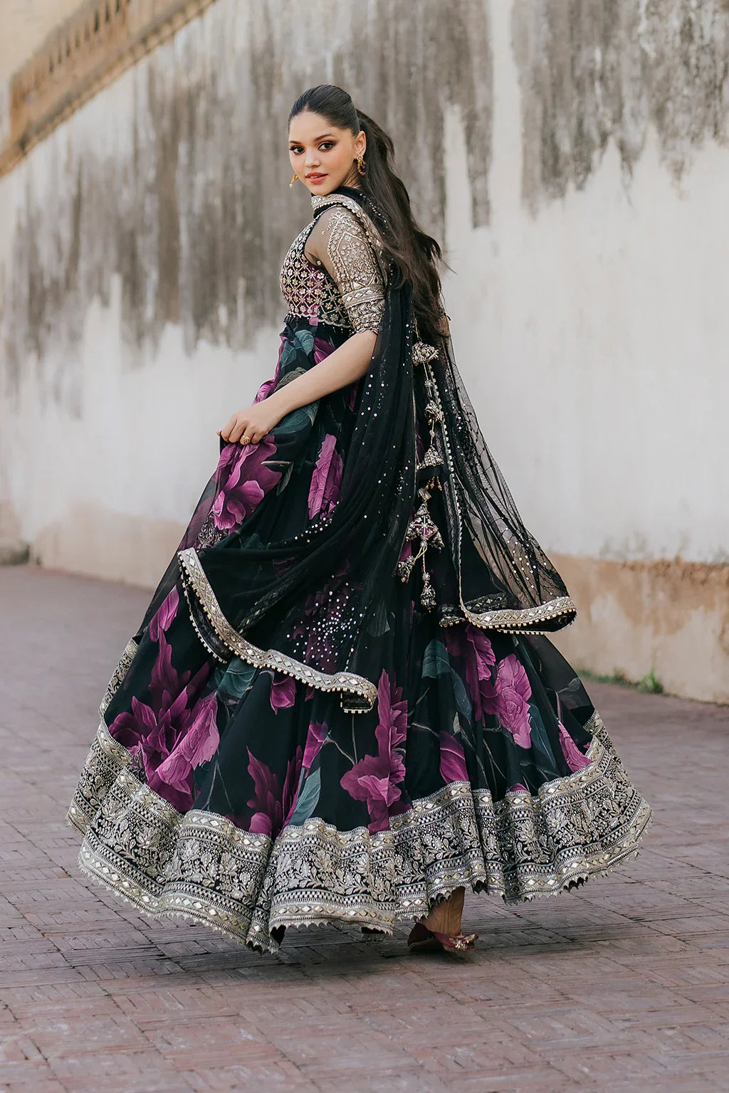 Iznik Embroidered & Digital Print Maxi - J0485