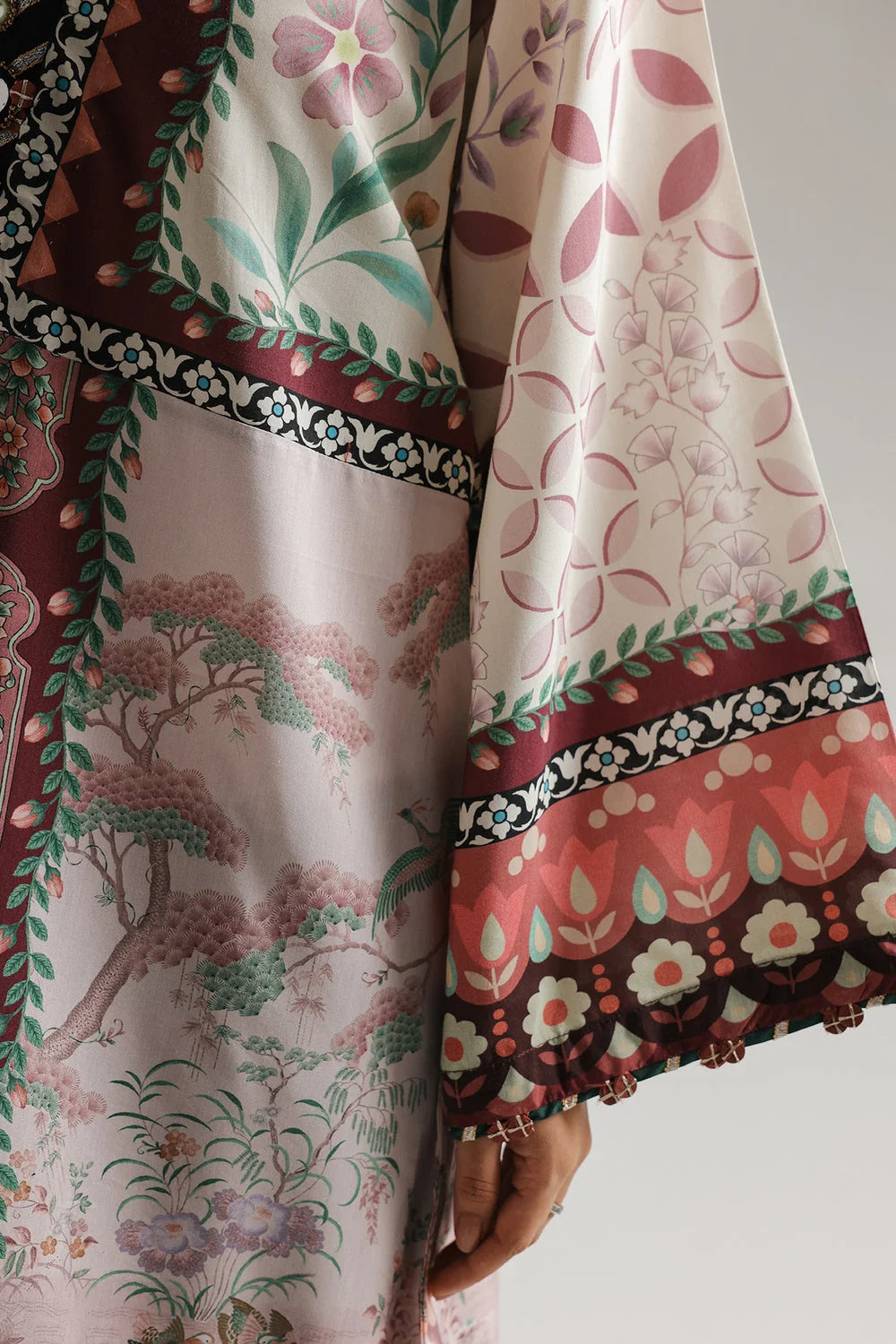 Ethnic 2pc Silk Printed Kaftan Unstitched
