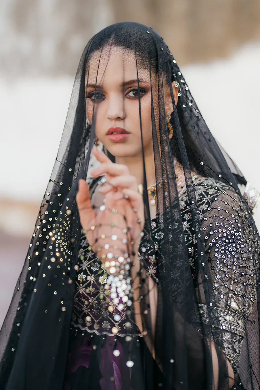 Iznik Embroidered & Digital Print Maxi - J0485