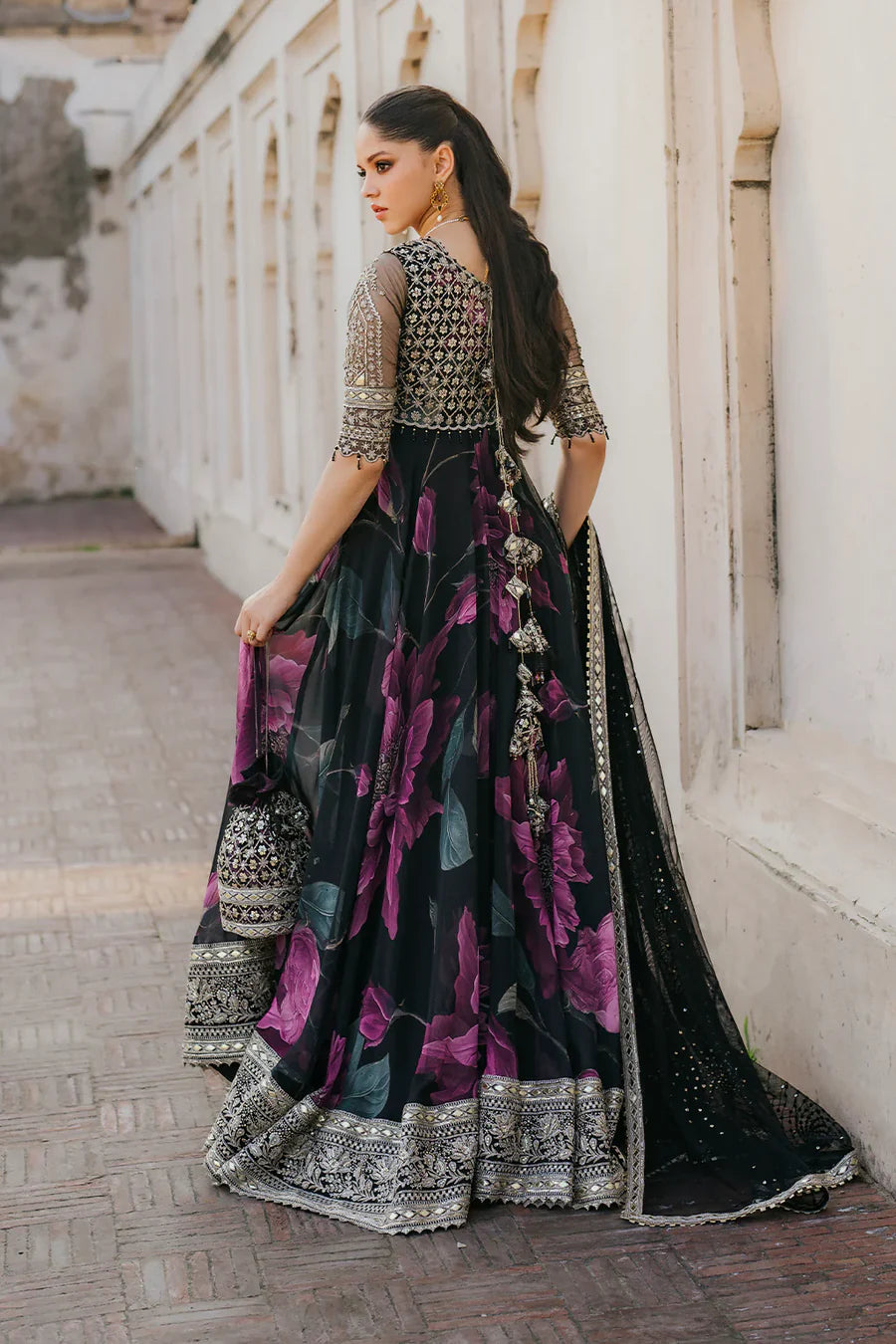 Iznik Embroidered & Digital Print Maxi - J0485