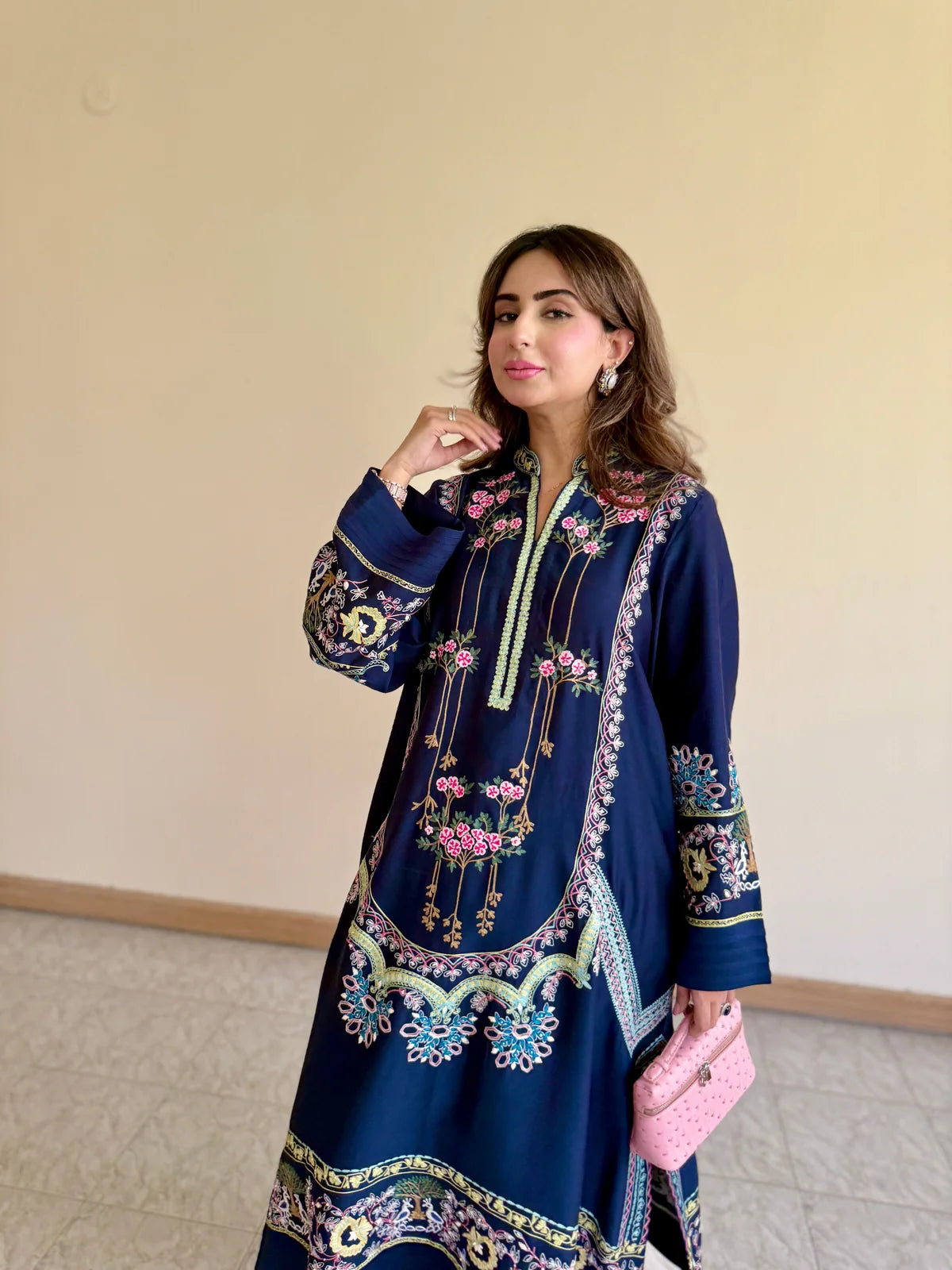 Akhansha 2pc Royal Blue Silk Unstitched