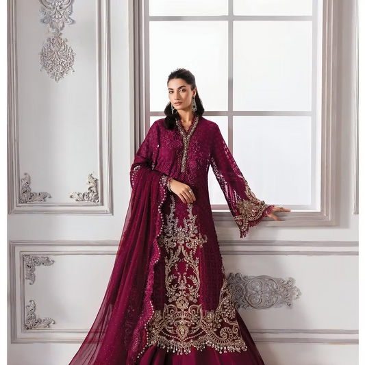 Maria B 3 PIECE UNSTITCHED EMBROIDERED Luxury Chiffon