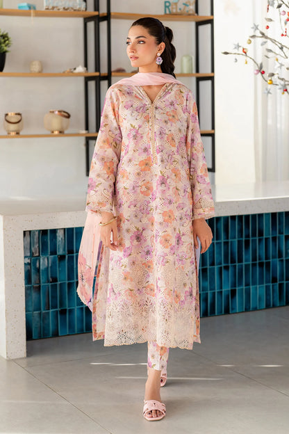 BAROQUE Lawn Embroidered & Printed 3 Piece Dress