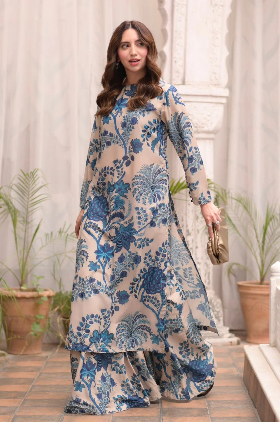 ZELLBURY Lawn Embroidered & Printed 3 Piece Dress