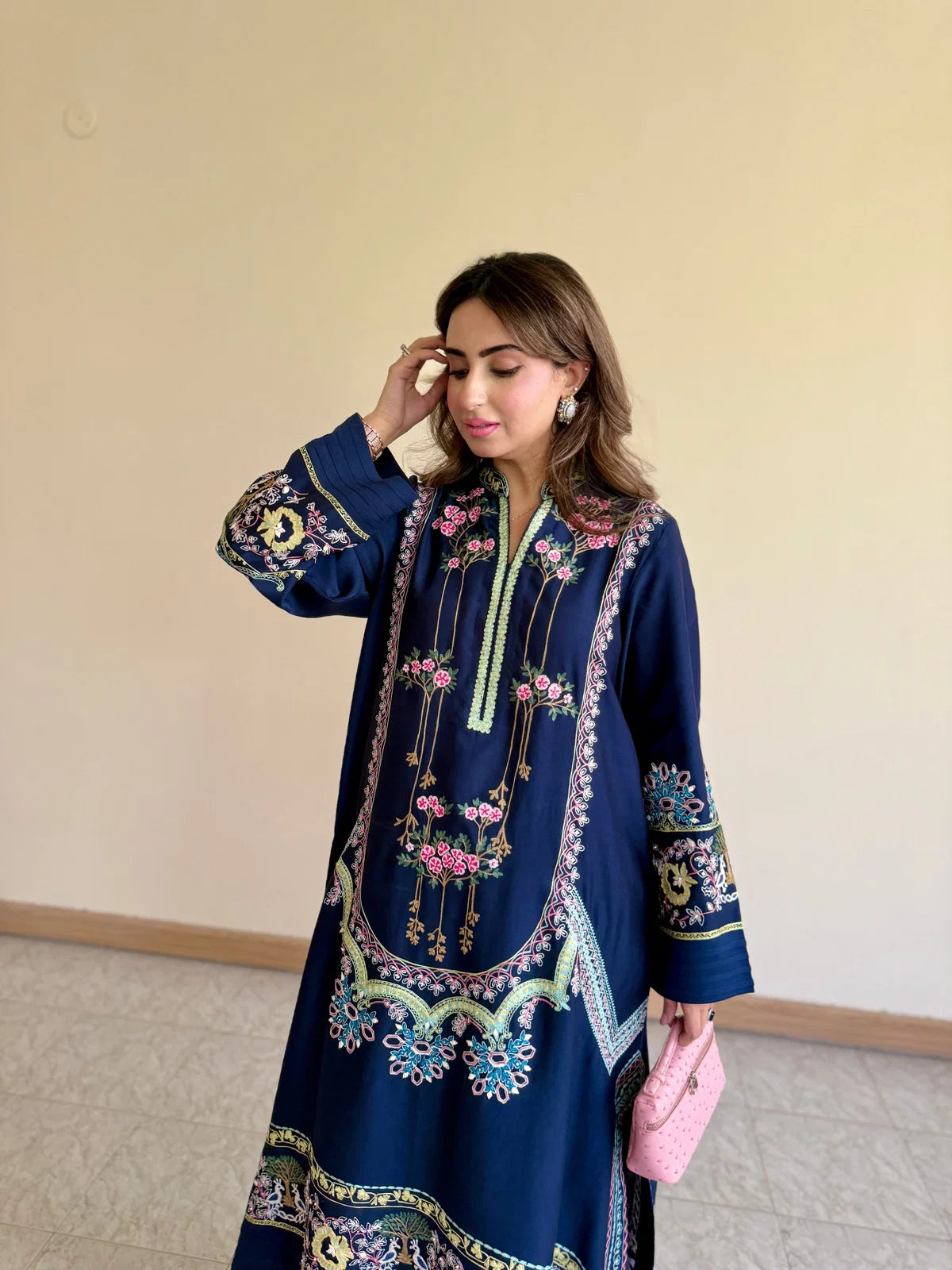 Akhansha 2pc Royal Blue Silk Unstitched