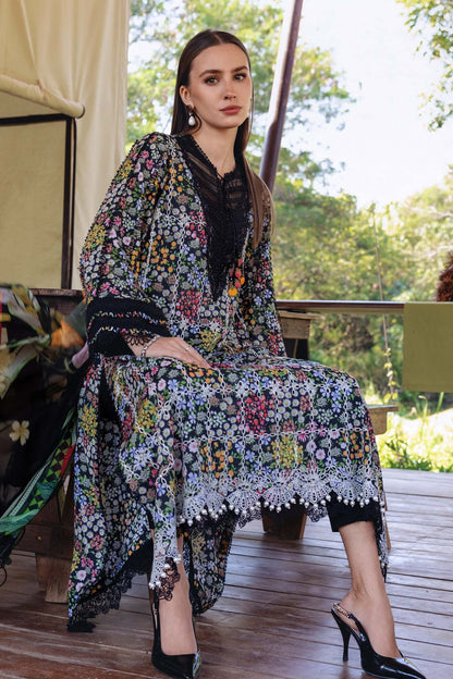 MARIA.B Lawn Embroidered & Printed 3 Piece Dress
