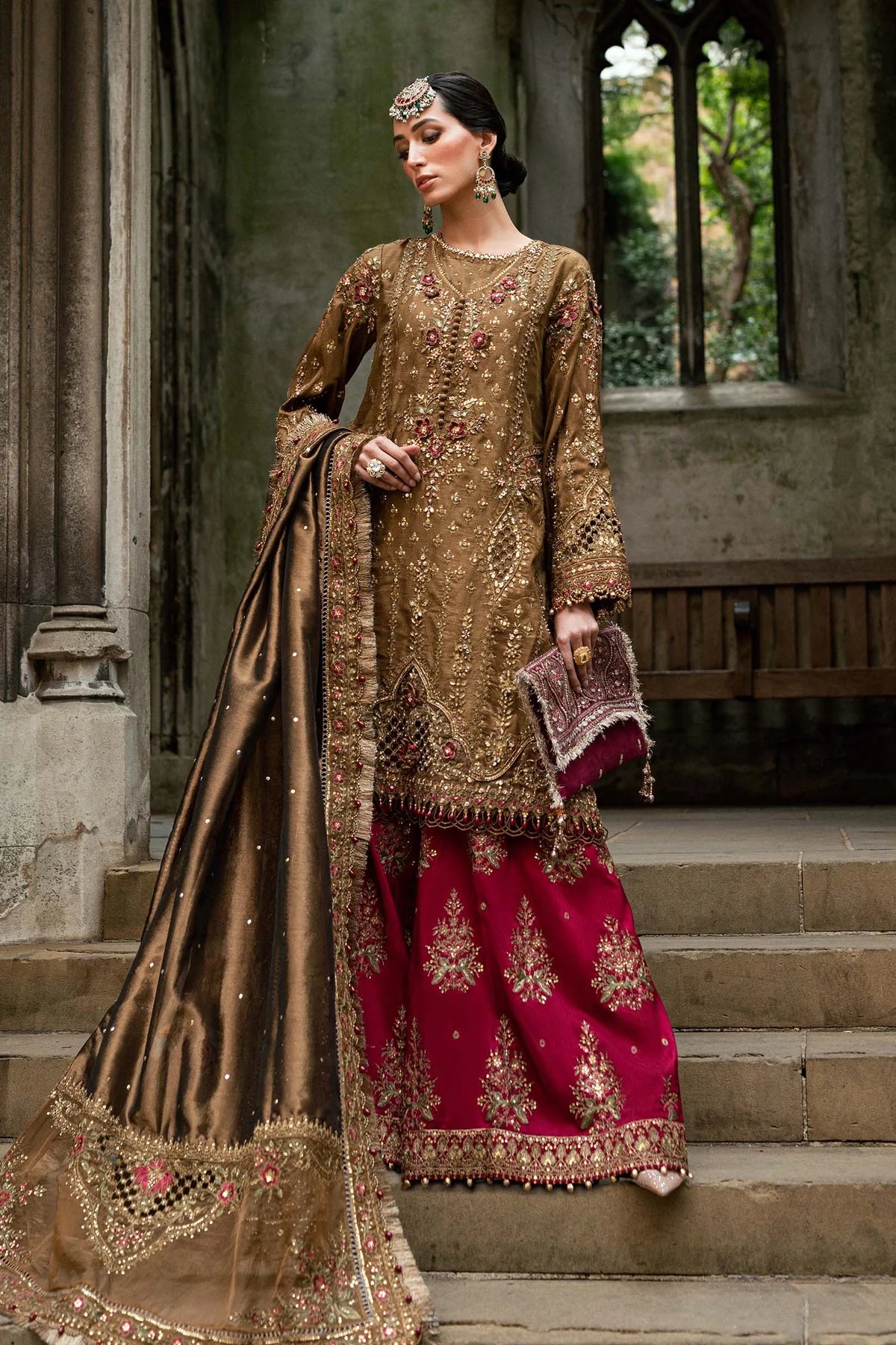 Maria B 3 Piece Unstitched Embroidered Raw Silk Suit Regular price
