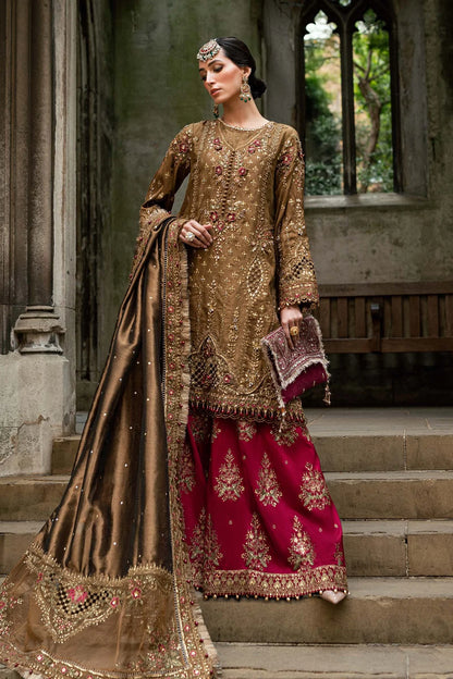 Maria B 3 Piece Unstitched Embroidered Raw Silk Suit Regular price