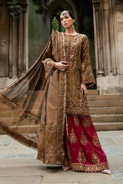 Maria B 3 Piece Unstitched Embroidered Raw Silk Suit Regular price