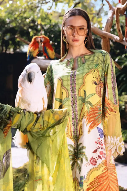MARIA.B Lawn Embroidered & Printed 3 Piece Dress