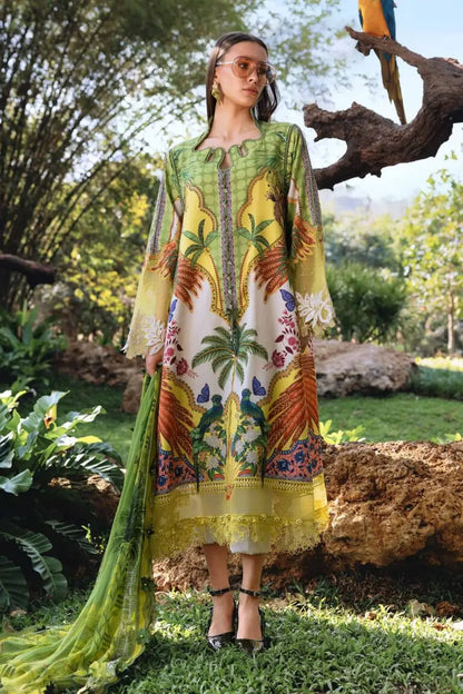 MARIA.B Lawn Embroidered & Printed 3 Piece Dress