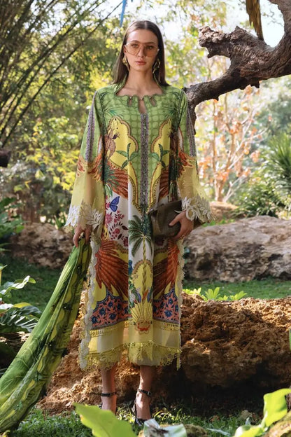 MARIA.B Lawn Embroidered & Printed 3 Piece Dress