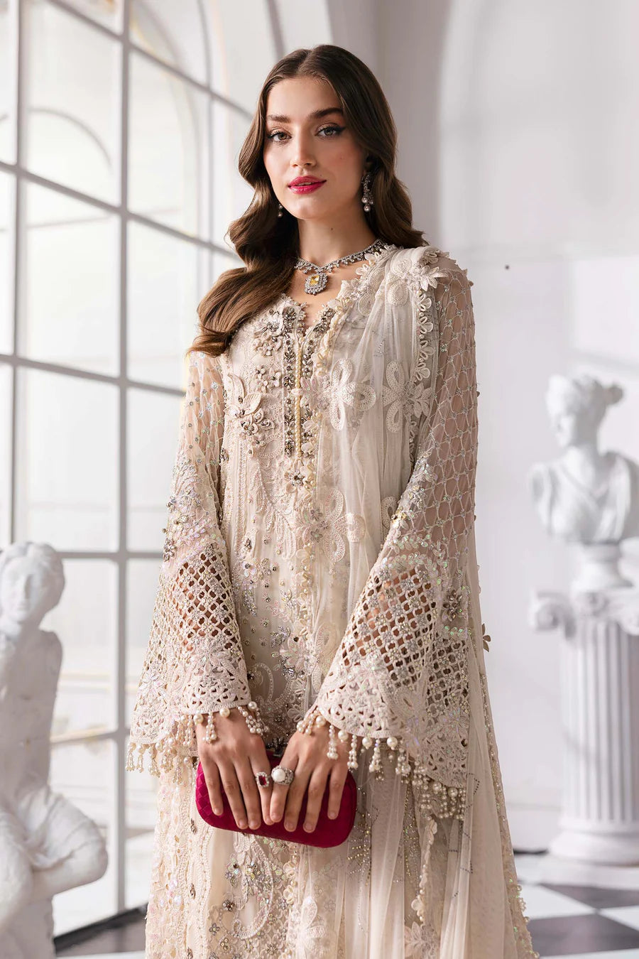 3 Piece Unstitched Embroidered Chiffon Suit | BD-3007