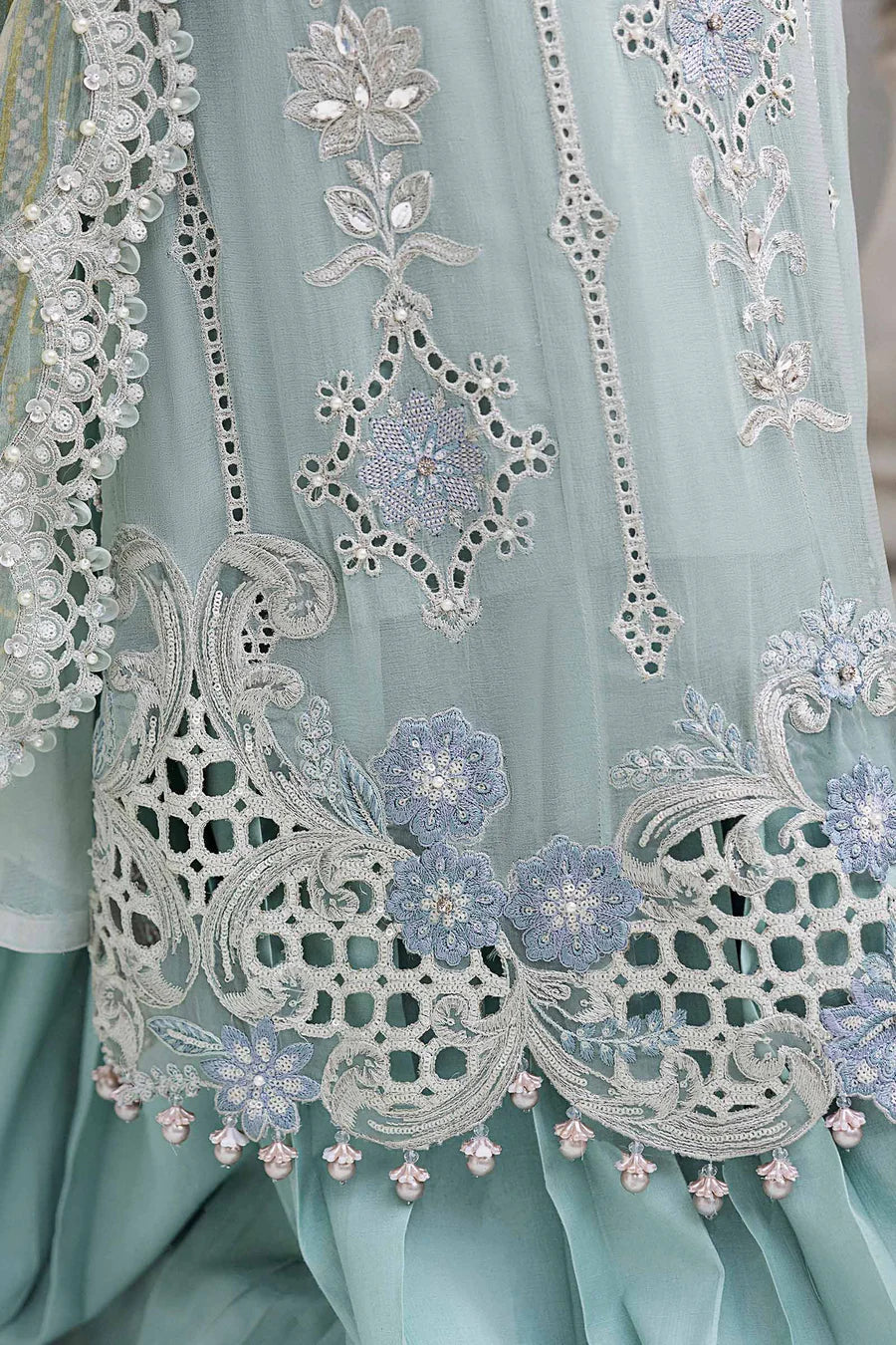3 Piece Unstitched Embroidered Chiffon Suit | MPC-25-108