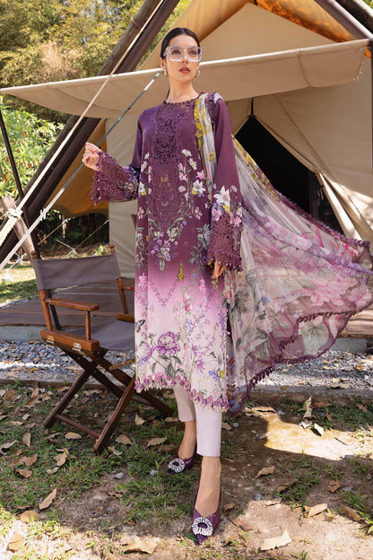 MARIA.B Lawn Embroidered & Printed 3 Piece Dress
