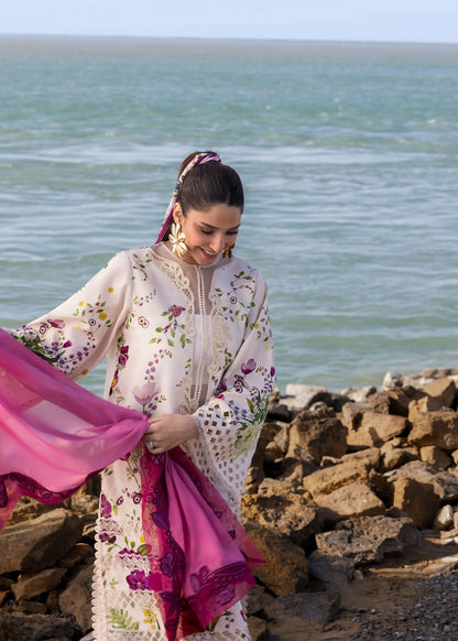 Crimson Flow Embroidered Lawn Unstitched 3Pc Suit D-4A Bloom Bold
