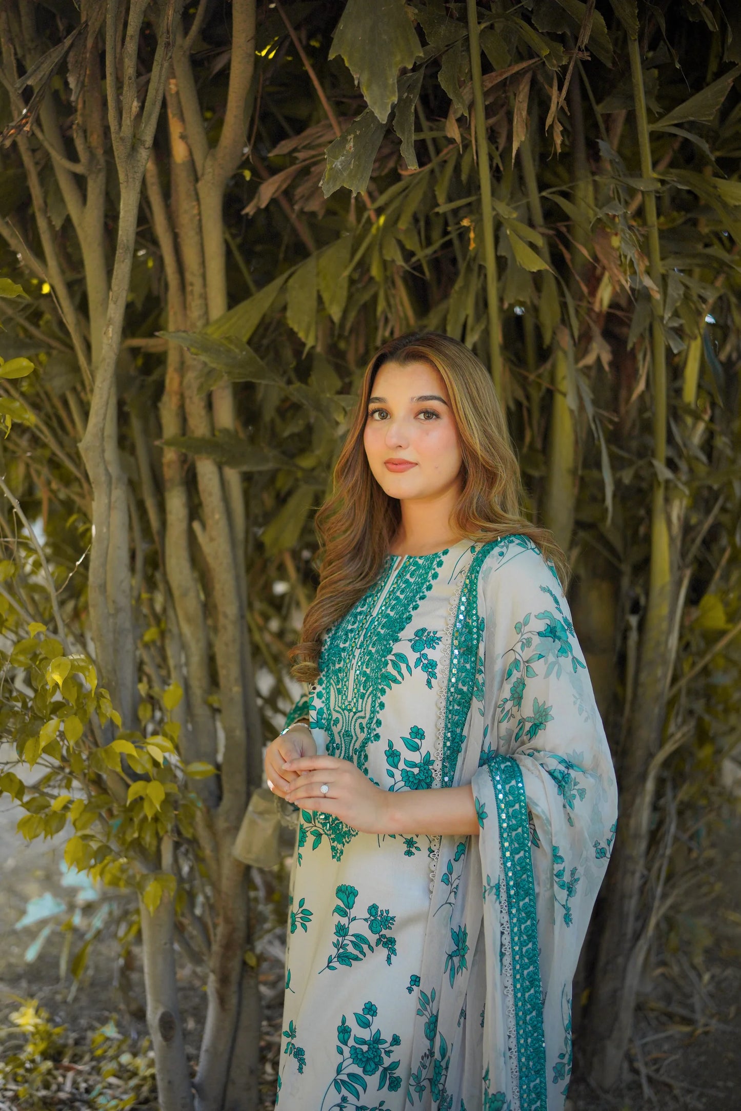 Aneelas Unstitched Twill Emb Silk Duppata 3pc [WPR-23]