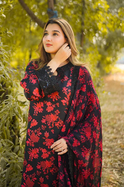 ANEELAS Unstitched 3 piece Printed Lawn