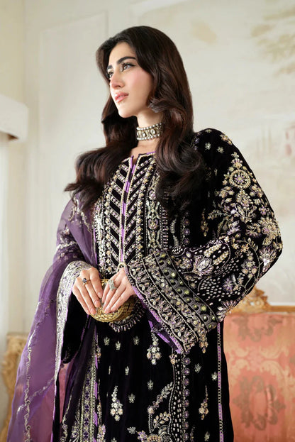 Aneelas Luxury Velvet Embroidered Unstitched 3 Piece - VT-01