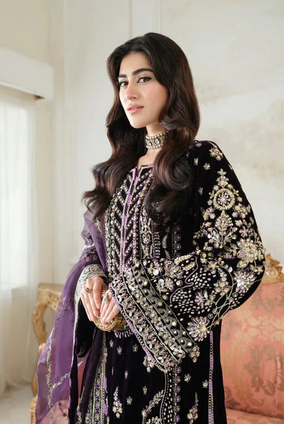 Aneelas Luxury Velvet Embroidered Unstitched 3 Piece - VT-01